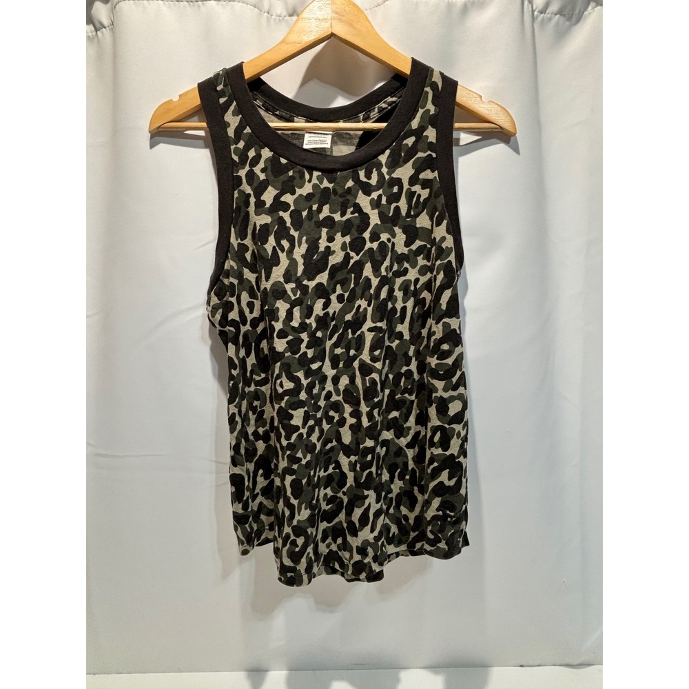 PINK Victoria's Secret Tank Top Women XS Green Leopard Racerback Sleeveless